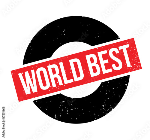 World Best rubber stamp. Grunge design with dust scratches. Effects can be easily removed for a clean, crisp look. Color is easily changed.