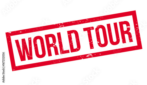 World Tour rubber stamp. Grunge design with dust scratches. Effects can be easily removed for a clean, crisp look. Color is easily changed.