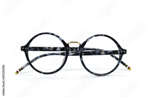 Modern fashionable spectacles isolated on white background, Perfect reflection, Glasses