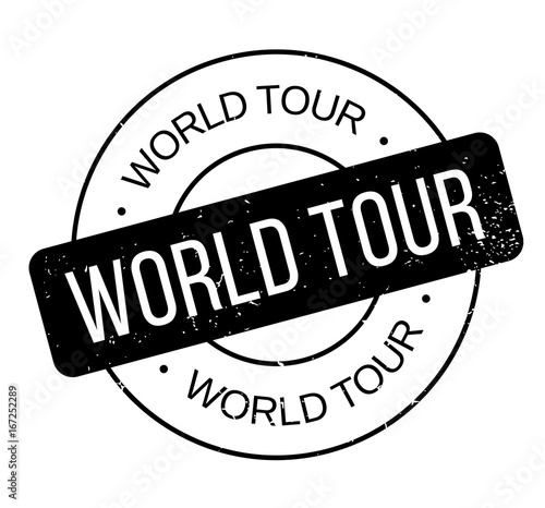 World Tour rubber stamp. Grunge design with dust scratches. Effects can be easily removed for a clean, crisp look. Color is easily changed.