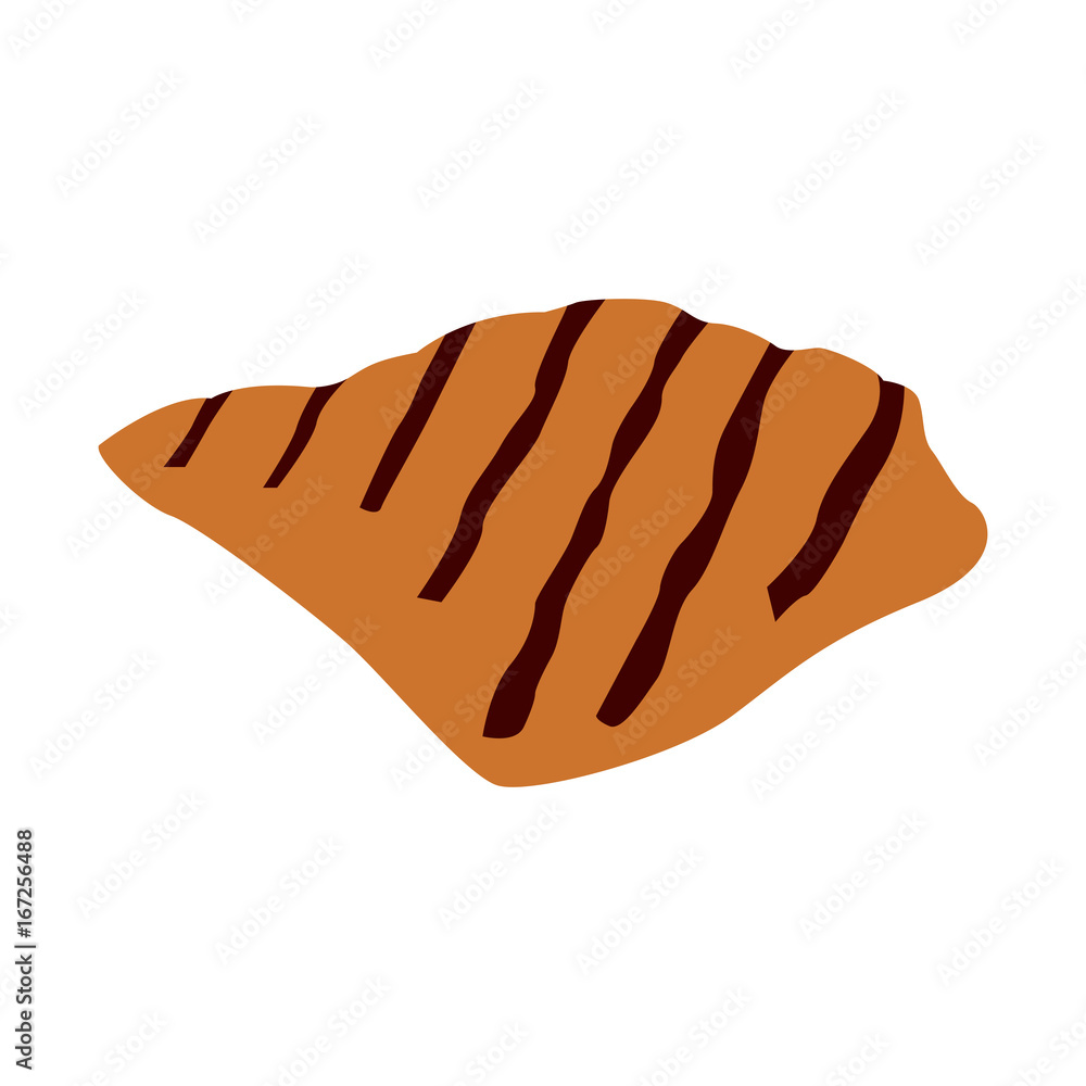 Isolated grilled meat on a white background, Vector illustration Isolated grilled meat on a white background, Vector illustration