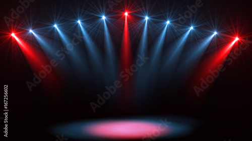 Stage lights. Several proje...