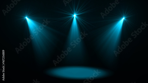 Stage lights. Several proje...
