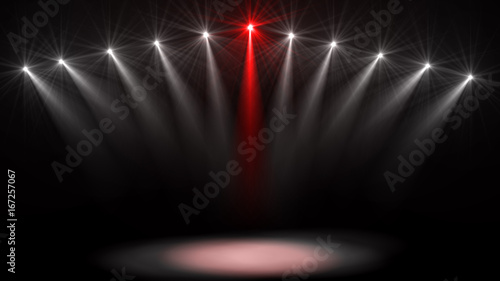 Stage lights. Several proje...