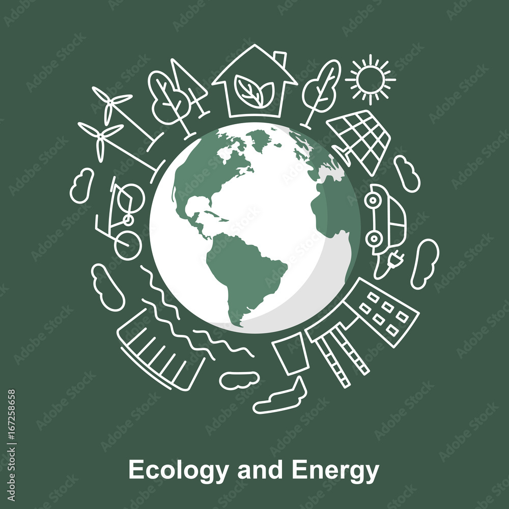 Earth and energy sources. Ecological concept development Electr