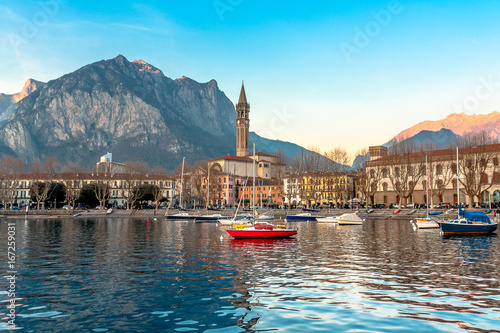 Sunset in Lecco photo