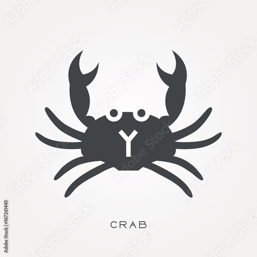 Silhouette icon crab © ductru
