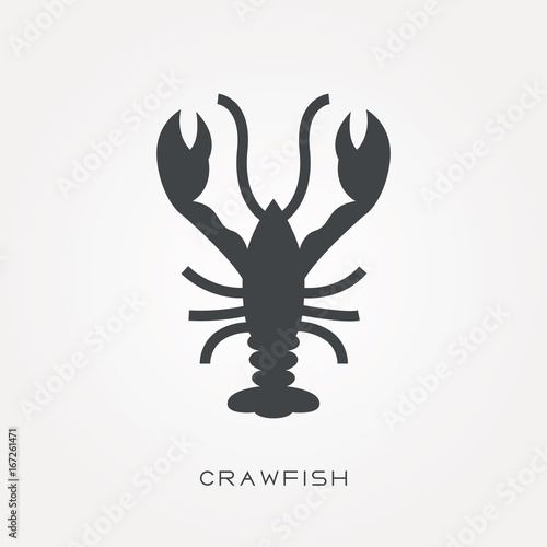 Silhouette icon crawfish photo