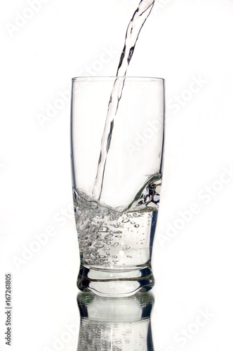 a glass of mineral water