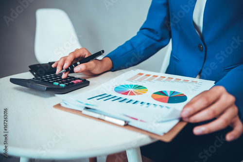 Financial analysis expert working on investment report