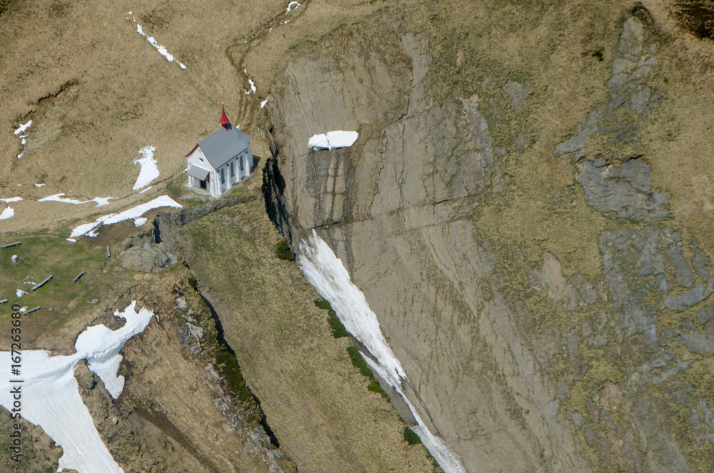 Fototapeta premium Church seen from the top of Mount Pilatus