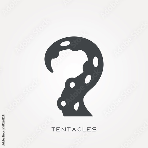 Silhouette icon tentacles