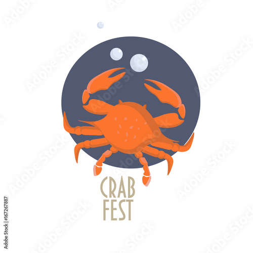 Steamed or boiled Maryland Blue Crab Icon. Great for crab festival.