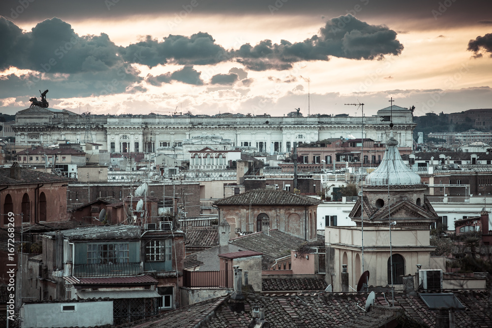 Rome on a bright sunset