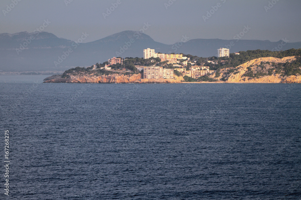 Inhabited residential district on sea coast. Salou, Tarrogona, Spain