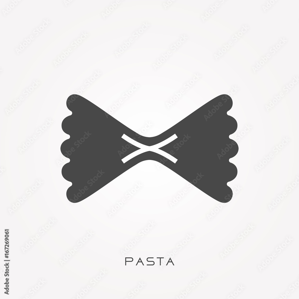 Obraz premium Silhouette icon pasta