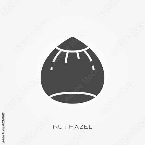 Silhouette icon nut hazel