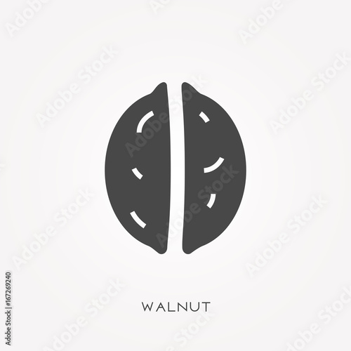 Silhouette icon walnut