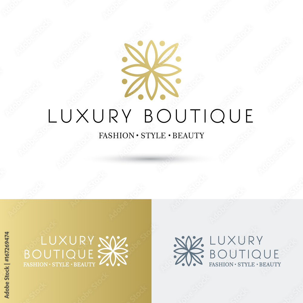 Simple and graceful floral monogram design template, Elegant lineart logo design, vector icon illustration. Modern Style