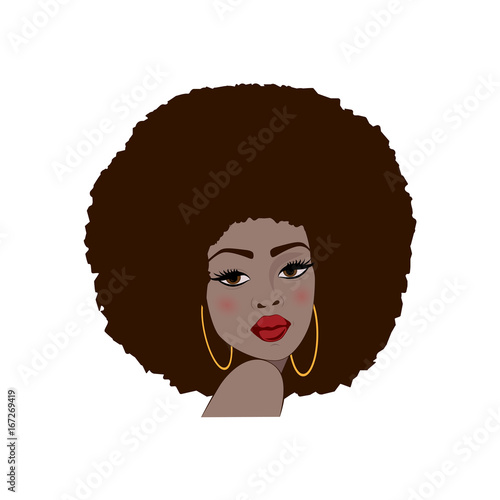 Beautiful portrait of an African American woman in vector format.