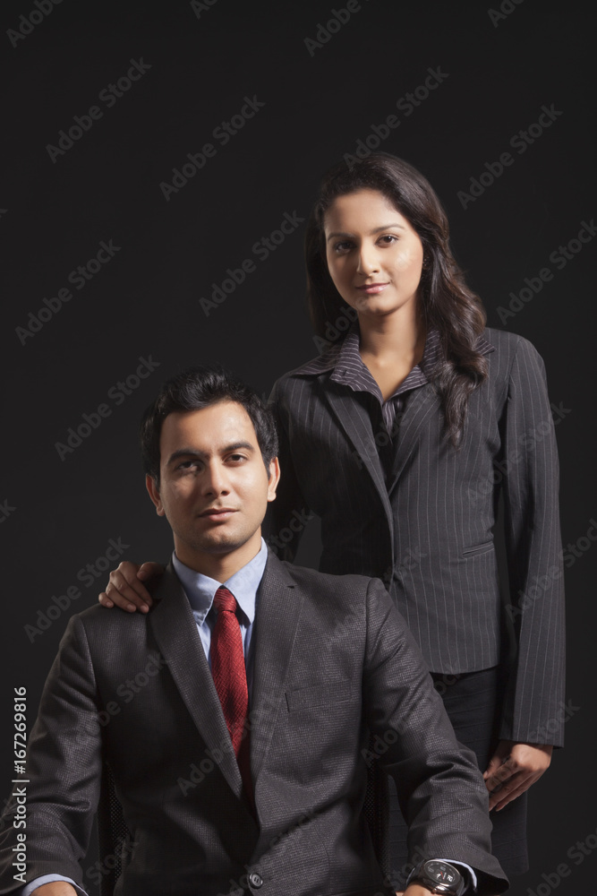 Portrait of a businessman and businesswoman
