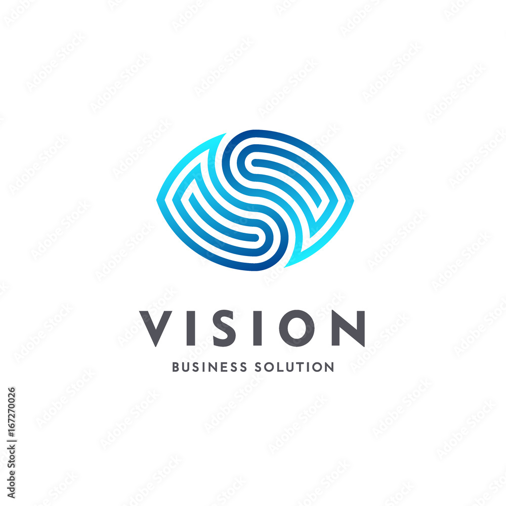 Vision. Eye logo. Video control signs. Smart business solution Vision. Eye logo. Video control signs. Smart business solution