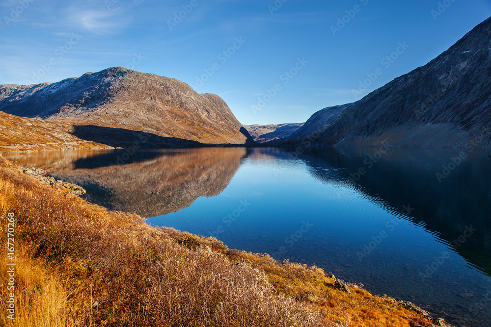 view on Djupvatnet lake in Norway