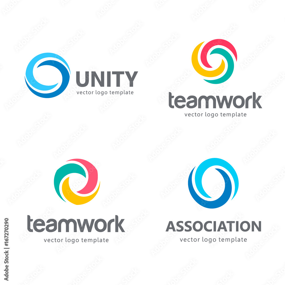 Collection of vector logos for your business. Association, Alliance, Unity, Team Work