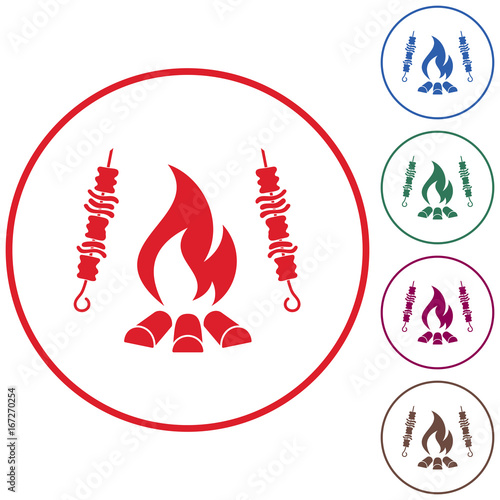 Grilled kebab icon