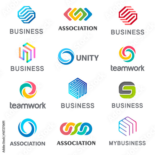 Collection of vector logos for your business. Association, Alliance, Unity, Team Work