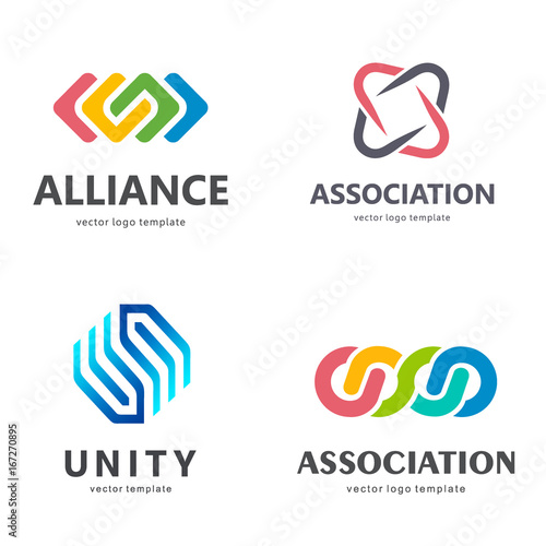 Collection of vector logos for your business. Association, Alliance, Unity, Team Work