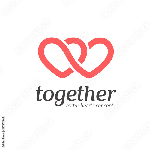 Vector logo concept. Hearts icon