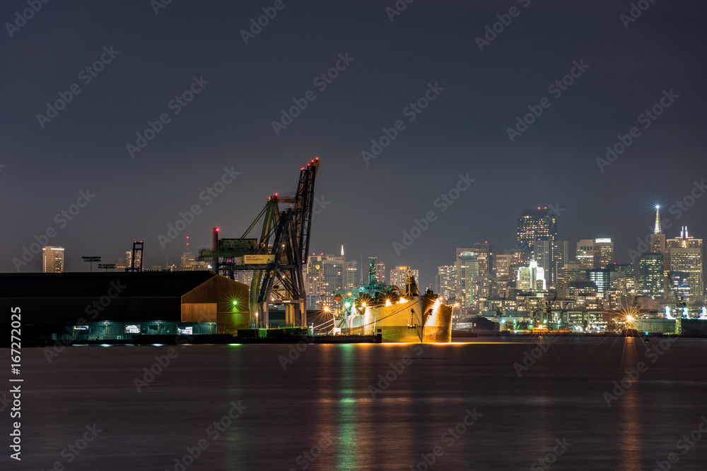 San Francisco Shipyard at Night