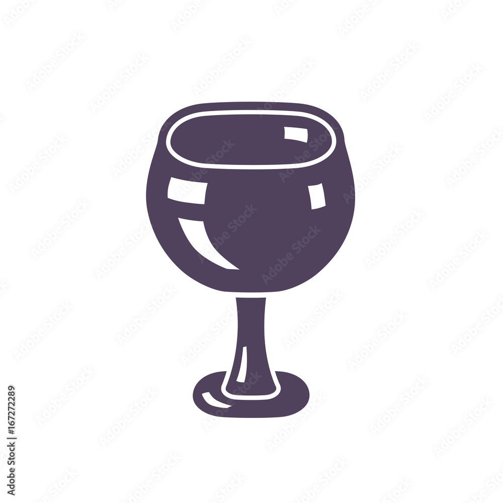 Wine glass silhouette vector icon isolated. Wine glass silhouette vector icon isolated.