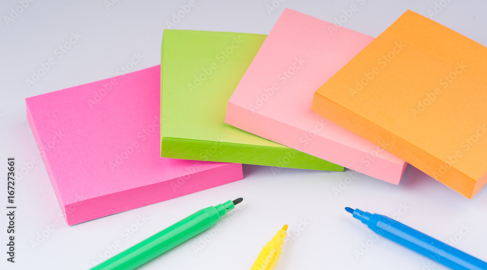 Stick notes on a white background Stick notes on a white background