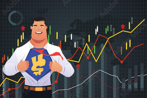 Superhero Businessman in Finance Concept