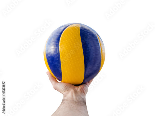 Cropped image of a man hand holding a volleyball ball