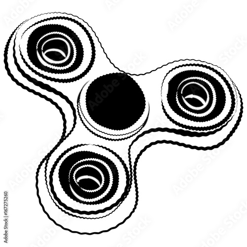 Hand spinner fidget toy. Spinner motion.