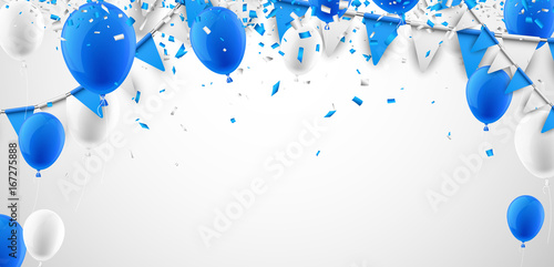 Background with flags and balloons.
