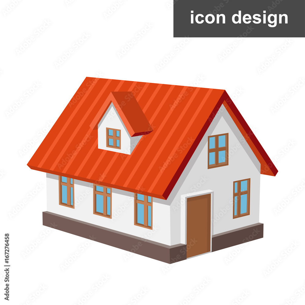 Vector icon of isometric house