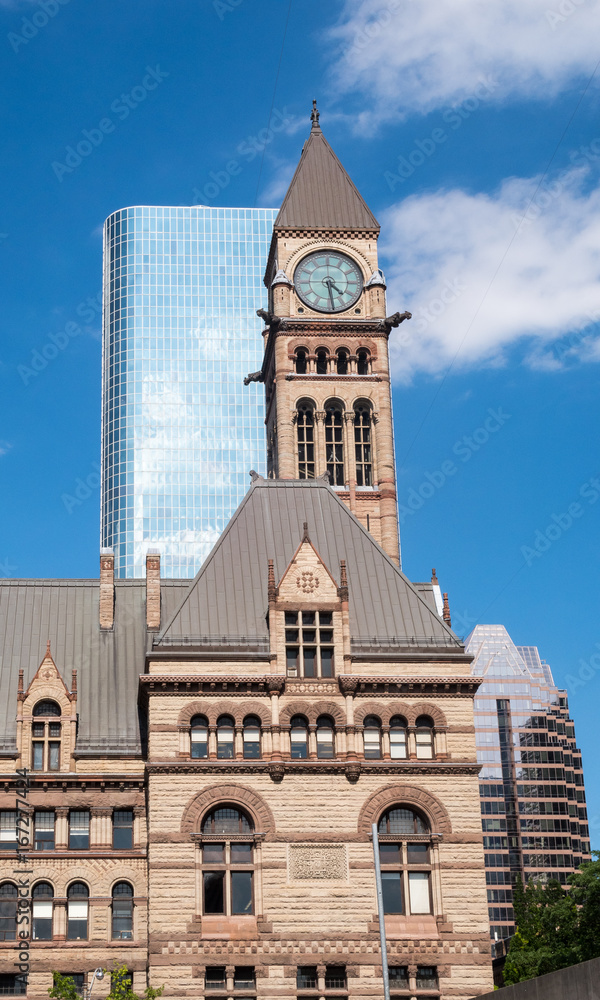 Building and skyline of Toronto in Ontario