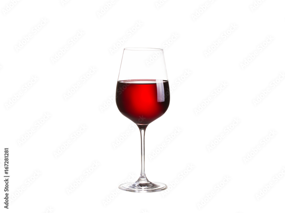 Glass of red wine, isolated on white background Glass of red wine, isolated on white background