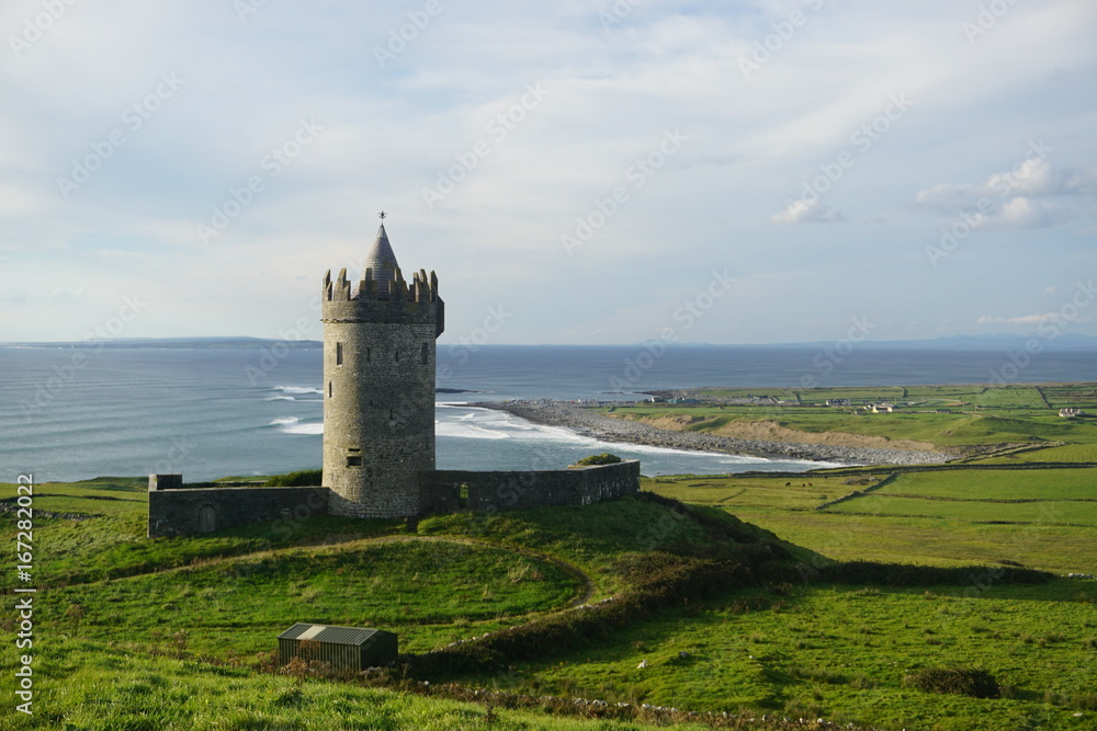 A castle by the coast of Atlantic Ocean, Ireland