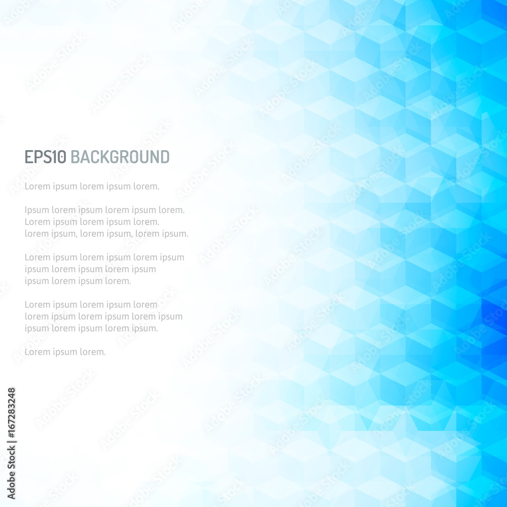 Abstract geometric background of cube in isometric style. Shades of colors. Color transitions. Abstract geometric background of cube in isometric style. Shades of colors. Color transitions.