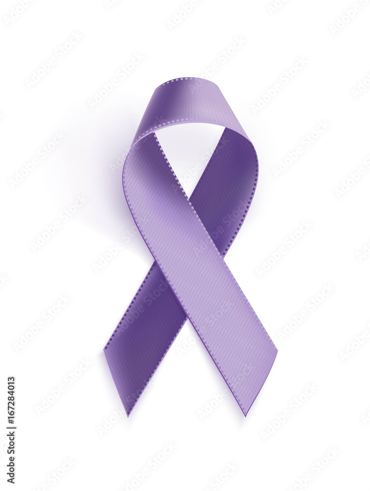 Vecteur Stock Awareness purple ribbon. Realistic purple ribbon