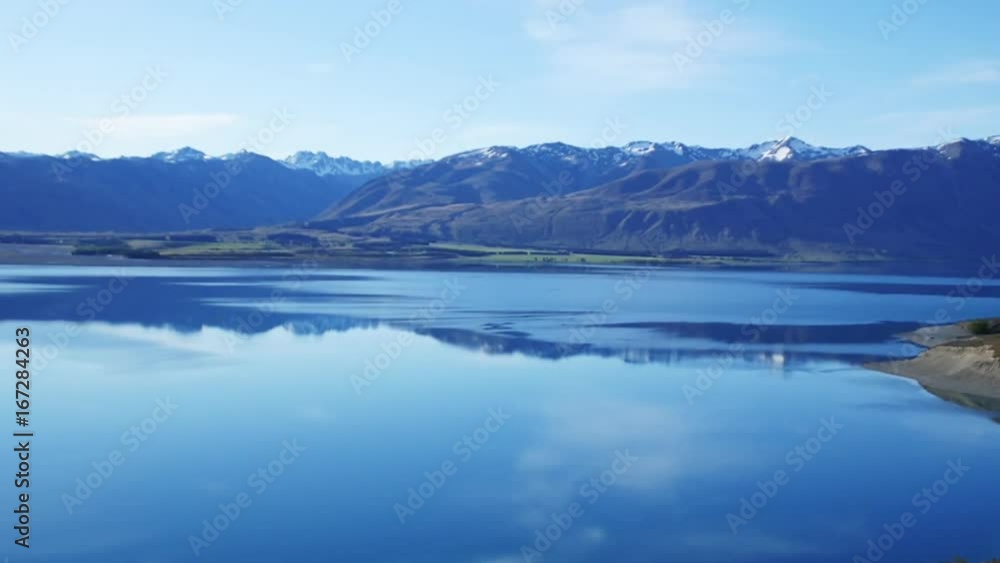 Beautiful lake and mountain landscape, New Zealand Beautiful lake and mountain landscape, New Zealand