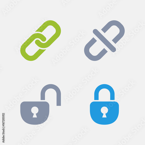 Lock & Unlock - Granite Icons. A set of 4 professional, pixel-perfect icons designed on a 32x32 pixel grid.