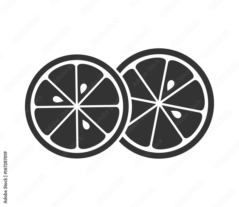 Two citrus slices icon.