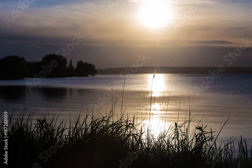 Beautiful sunset on the lake