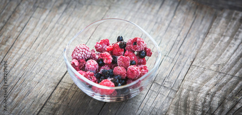 Frozen berries, summer food 